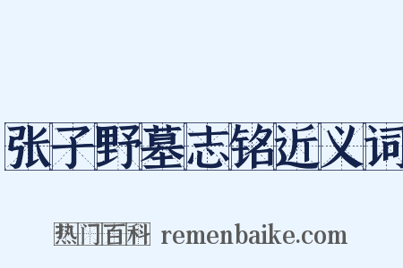 张子野墓志铭近义词是什么意思的图片
